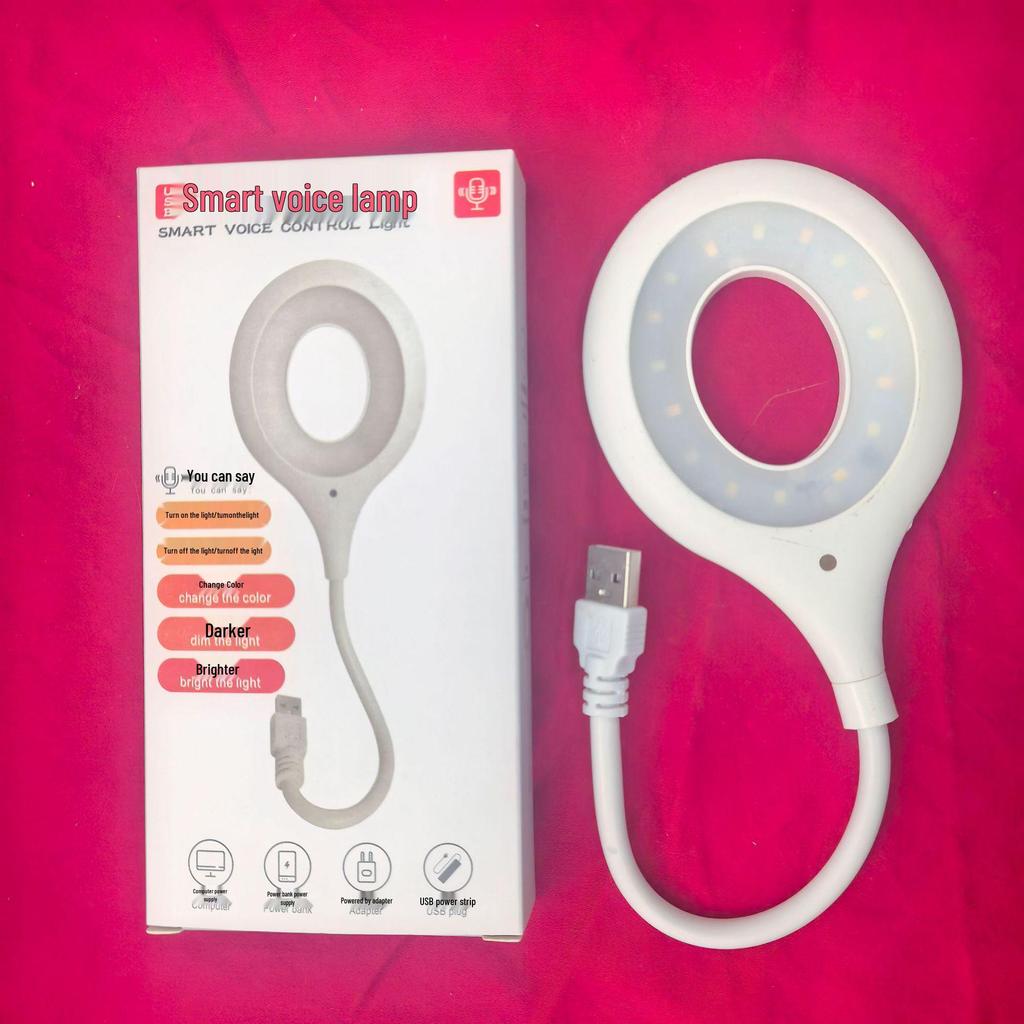 AI-Controlled Dimmable LED Bedside Night Light with USB Port