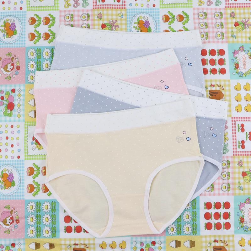 Large Size Girls Spring and Autumn Students High Waist Triangle Briefs