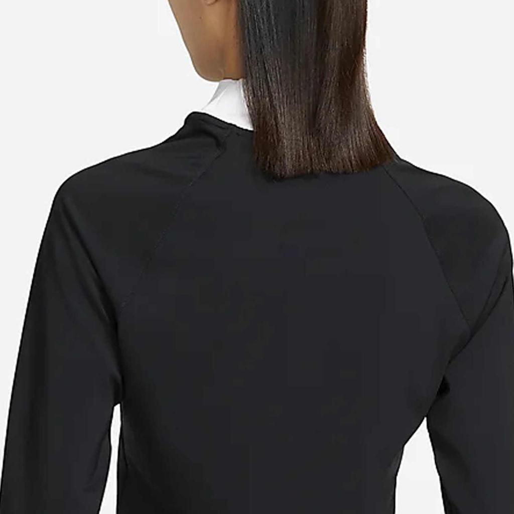 Nike Letter Print Cropped Mock Neck Long Sleeve T-Shirt Women Tops Black DQ6625-010