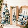 Cadeau d'artisanat de Noël pour adultes Kit d'arbre Patchwork Surdimensionné à faire soi-même, Ensemble d'assemblage en tissu à carreaux Rétro Décoration avec Ornements Suspendus Décoration de Maison de Fête