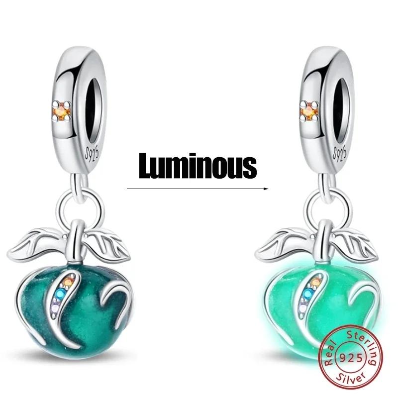 Copper Luminous Blue Wishing Bottle Charms Angel Conch Pendant Bead Fit Bracelet Diy Exquisite Jewelry Making