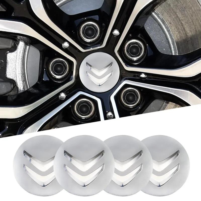 4 Pièces Autocollants Cache-Moyeux de Roue de Voiture Badge Emblème Pour Citroen C4 C3 C5 AIRCROSS C5X e-C4 X e-C3 C-Crosser C-Elysee C1 Berlingo C6