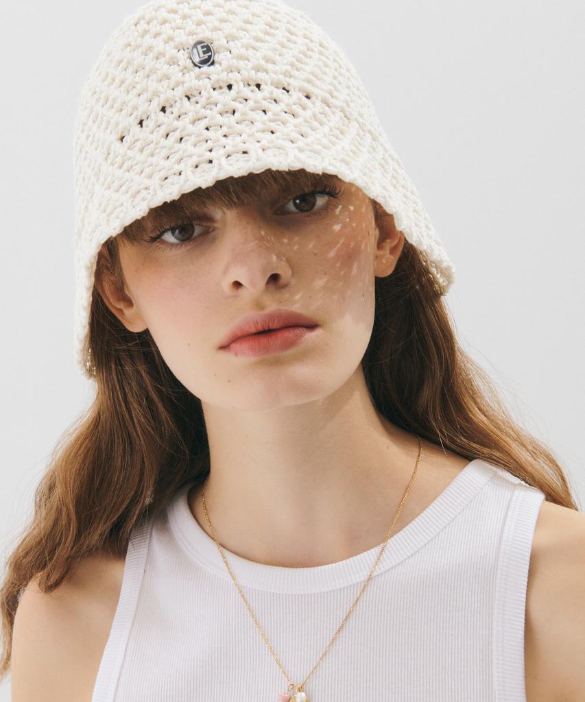 TRIP LE SENS Le Logo Summer Mesh Bucket Hat_Ivory