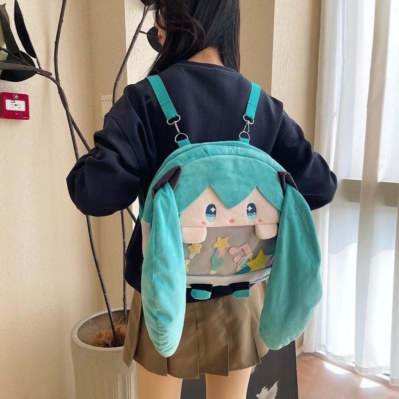 New trendy plush big mouth shoulder bag two-dimensional girl backpack student schoolbag