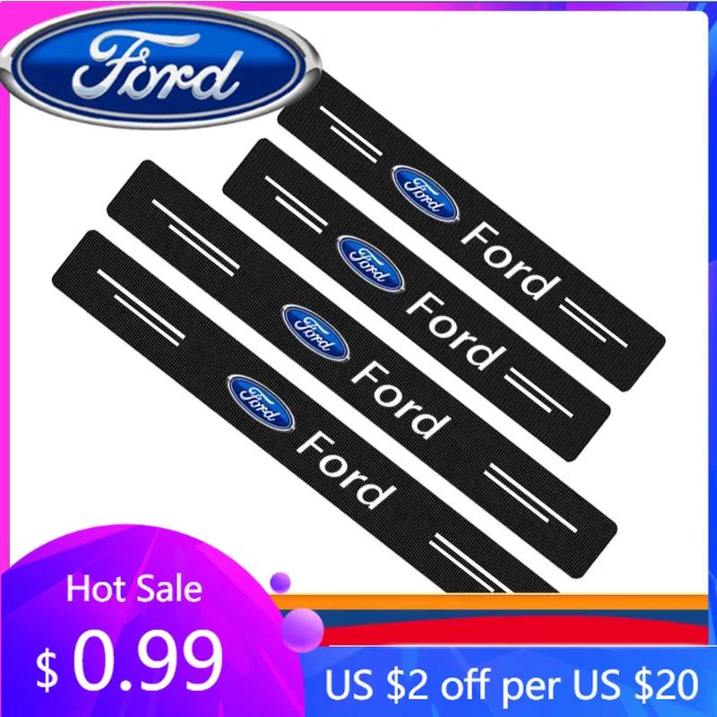 Nová 2026 Samolepka na auto Nová 2025 Horká 4ks Samolepka na prahové lišty dveří auta Pro Ford Focus C-max Fiesta Mk5 2007 2008 2009 201
