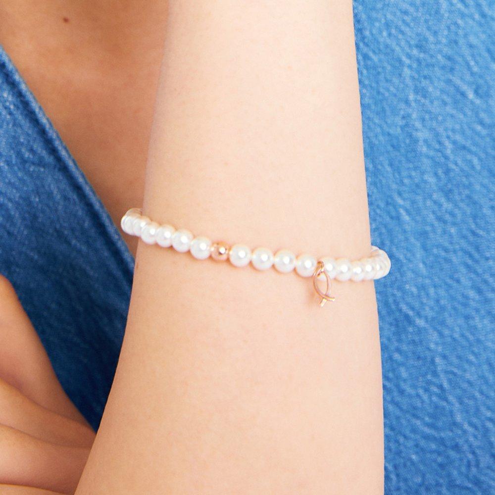 14K Pink Gold Lucky Fish and Ball Bracelet Tbsk4P22045M(Lt)