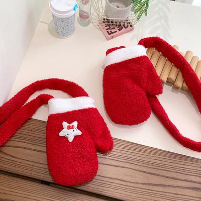 Hersteller Weihnachts-Handschuhe diagonale Spannweite große Kapazität Tasche Neujahrsgrüße Schwestern Plüsch Winterhandschuhe Tasche Umhängetasche niedliche Tasche