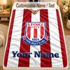 Flannel BlanketStoke City FC Custom Name Text Personalized Soft Warm Throw Blanket Home Decor Gift