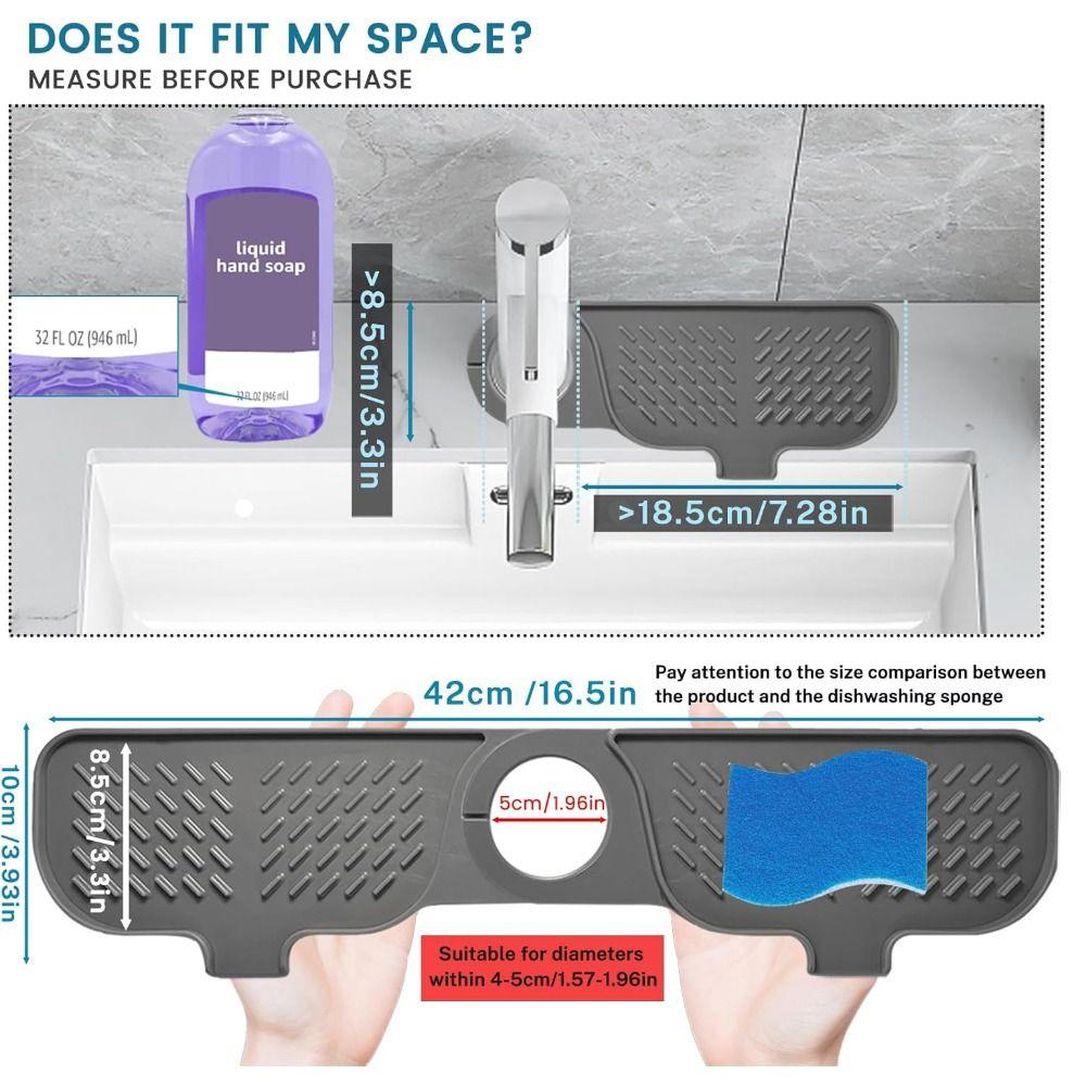 Slope Shape Sink Splash Guard Rotatable Faucet Drip Catcher Tray Sink Faucet Mat  Kitchen Sink