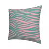 Pink And Green Zebra Stripes Pillowcase Double-sided Printing Polyester Cushion Cover Decorative Pillow Case Cover Home Square