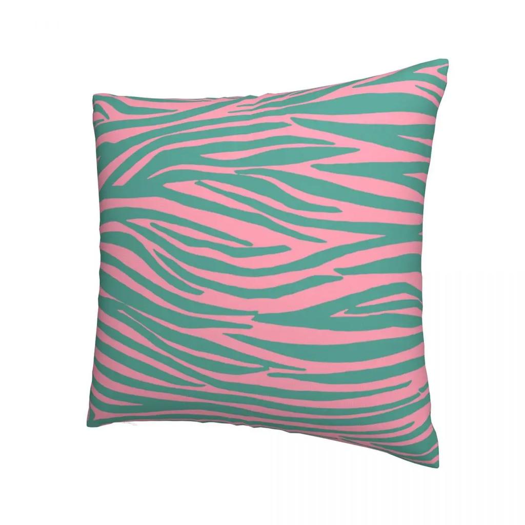 Pink And Green Zebra Stripes Pillowcase Double-sided Printing Polyester Cushion Cover Decorative Pillow Case Cover Home Square