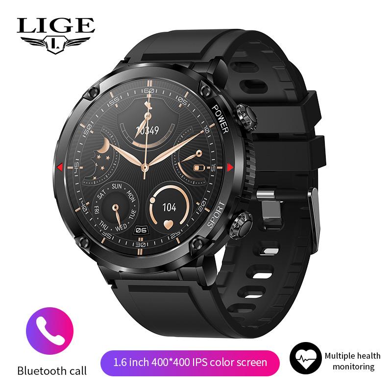 Men Smart Watch Bluetooth Call Watch Sports Fitness Tracker Wristwatch IP68 Waterproof 600 MAh Battery Smartwatch Man