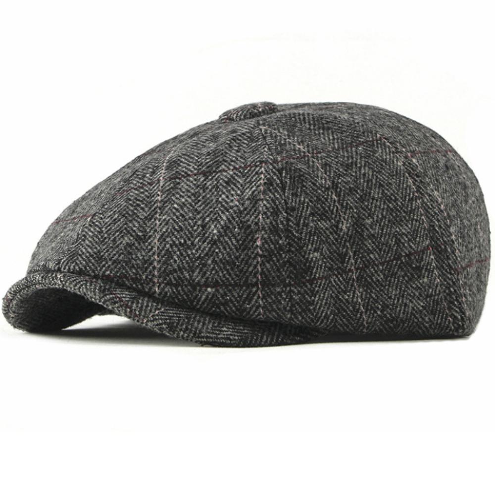 HT4964 Beret Cap Retro Artist Painter Plaid Beret Hat Male Female Ivy Flat Cap Autumn Winter Hat Adjustable Berets for Men Women