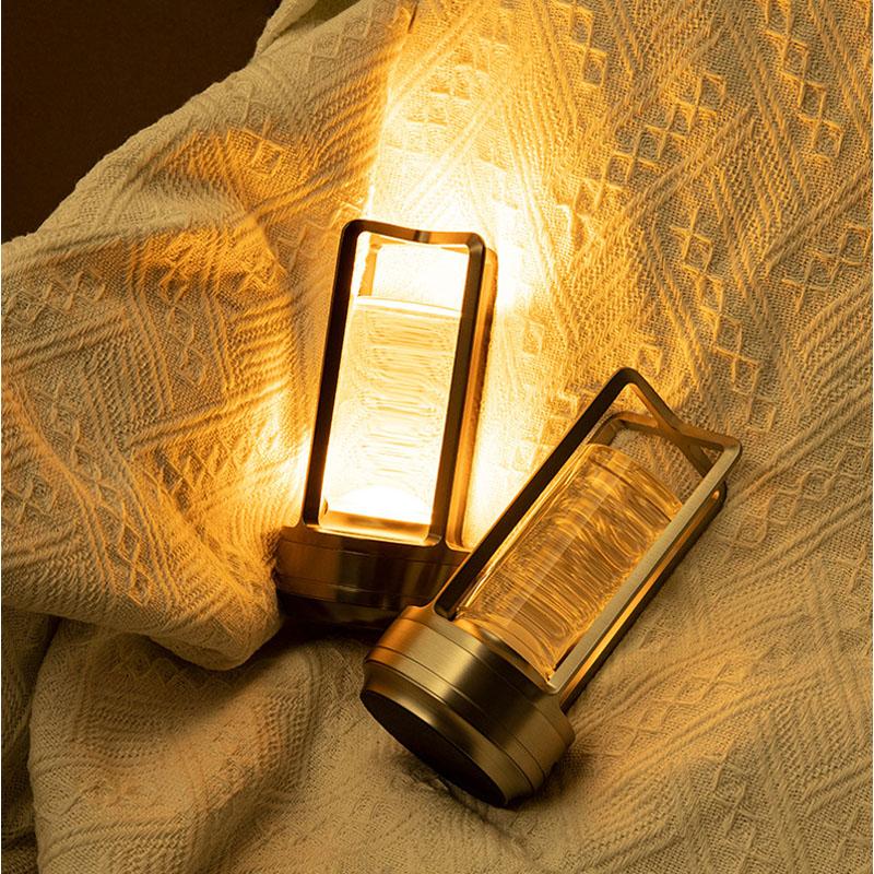 Metal LED Table Lamp Touch Dimming USB Rechargeable Cordless Retro Bar Desk Ligh Restaurant Dining Lighting Bedroom Home Decor