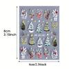 Weihnachts-Nagelkunst-Aufkleber Abziehbilder 1 Blatt, Winter Weihnachtsbaum Blätter Muster Geprägte Selbstklebende Nagelaufkleber, DIY Nagelkunst Dekoration