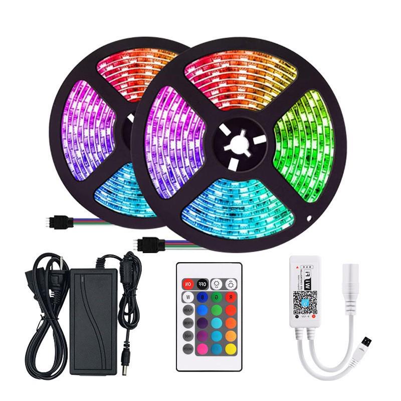 Waterproof 12V LED Light Strip with Alexa Voice Control and 24-Key Remote