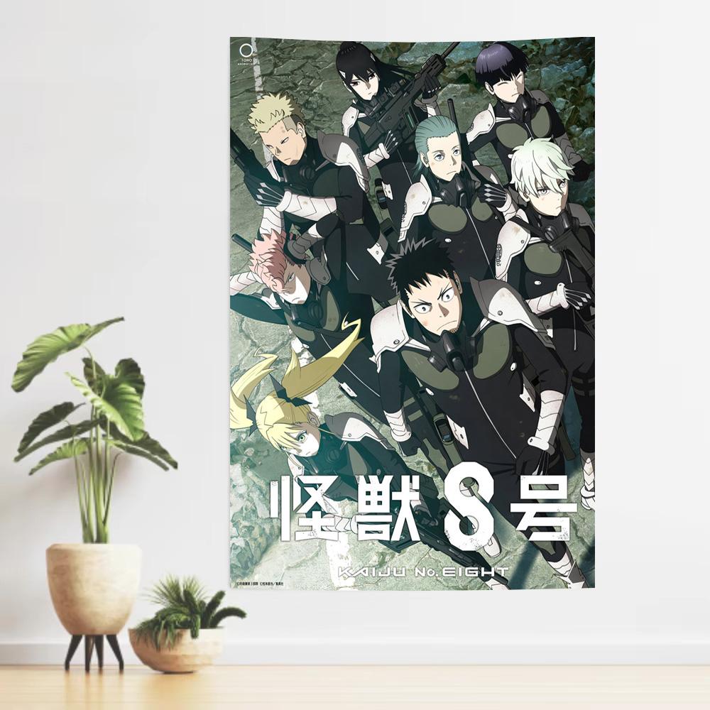Anime Kaiju No 8 Poster Tapestry Kafka Hibino Printed Wall Hanging Aesthetic Background Cloth For Bedroom Dorm Room Decor