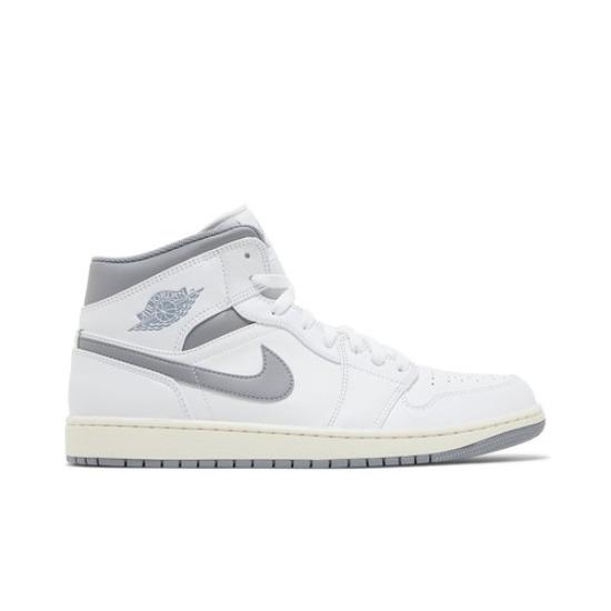 Air Jordan 1 Mid Neutral Grey Men's Retro Sneakers 554724-135