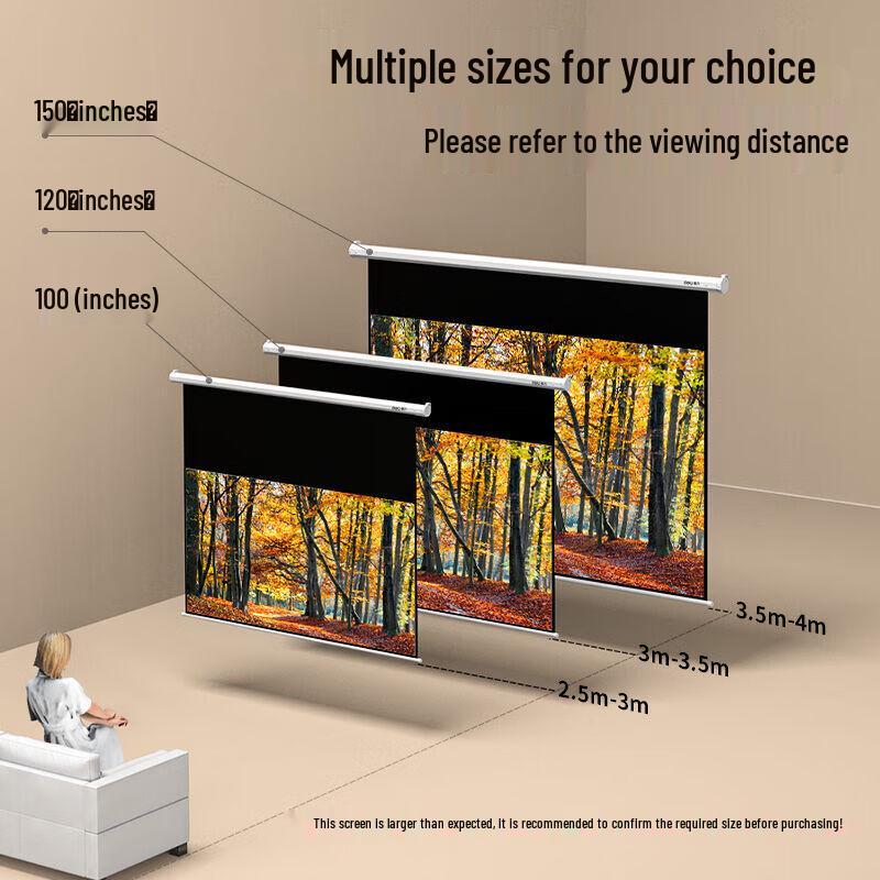 Deli 120-inch 16:9 Electric Projection Screen
