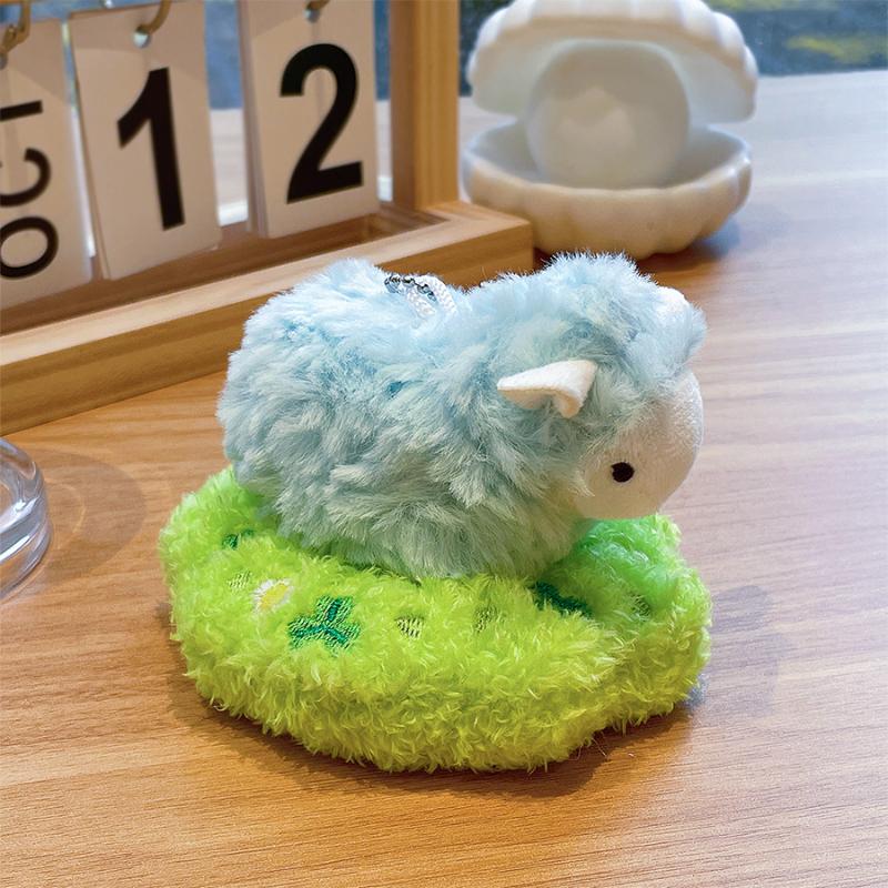 Cartoon Rassland Lamb Doll Plush Keychain Fun Lamb Stuffed Doll Plush Toy Pendant Backpack Decoration Car Pendant Accessories