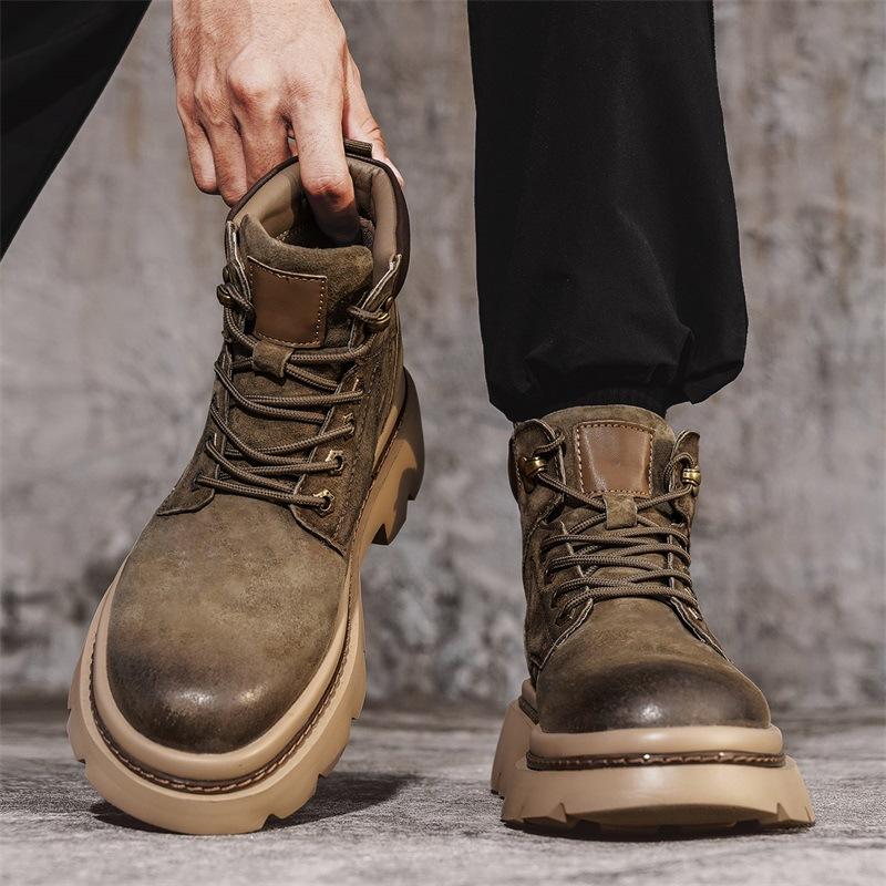 Martin boots new autumn British style retro leather rhubarb boots heightening sports high-top boots