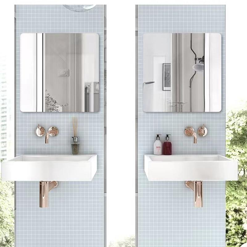 4pcs Acrylic Mirror Wall Stickers Self-adhesive Mirror Bathroom Decoration Student Dormitory Dressing Mirror Full-length Mirror