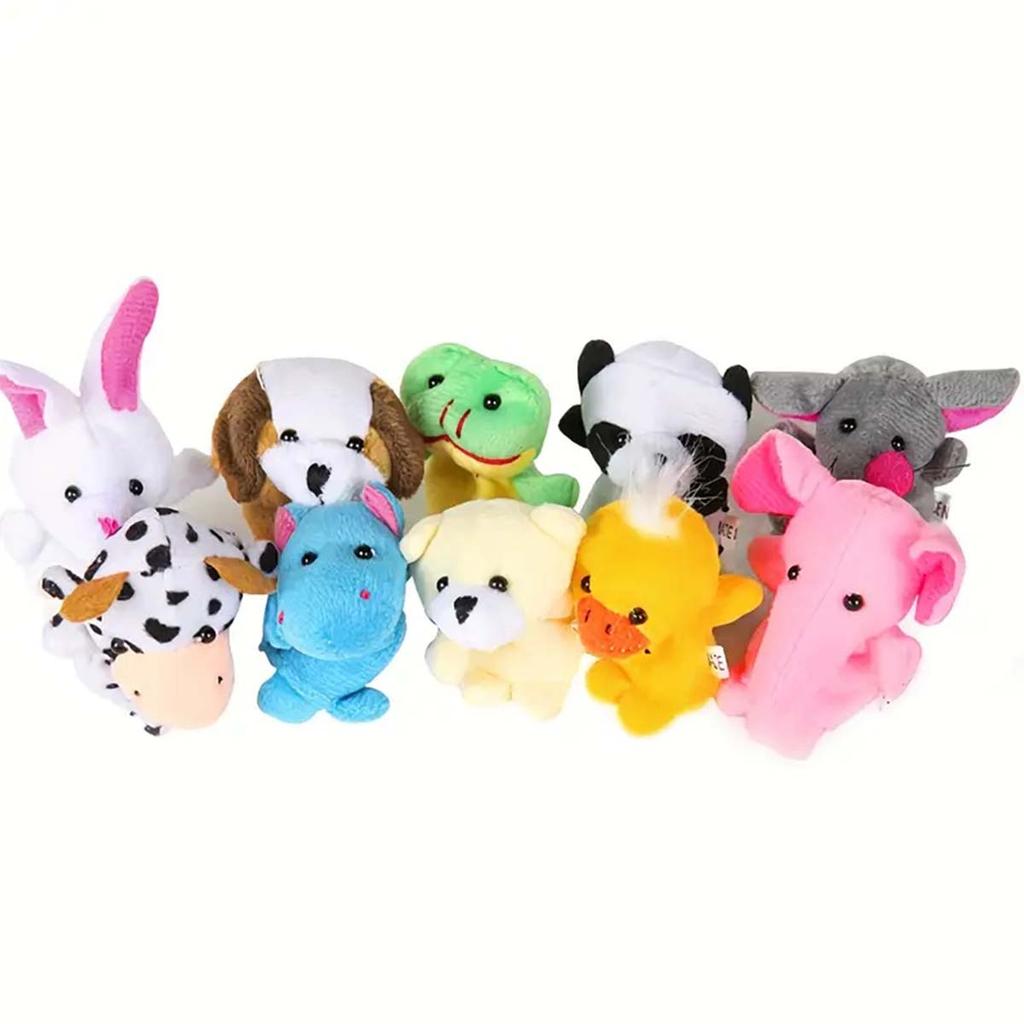 10/20pcs Cartoon Animal Velvet Finger Puppet Finger Toy Finger Doll Baby Cloth Educational Hand Baby Toy