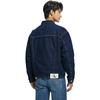 Calvin Klein Ensfarget enkeltspent denimjakke for menn med firkantet krage, yttertøy, dypblå J321269-1AP