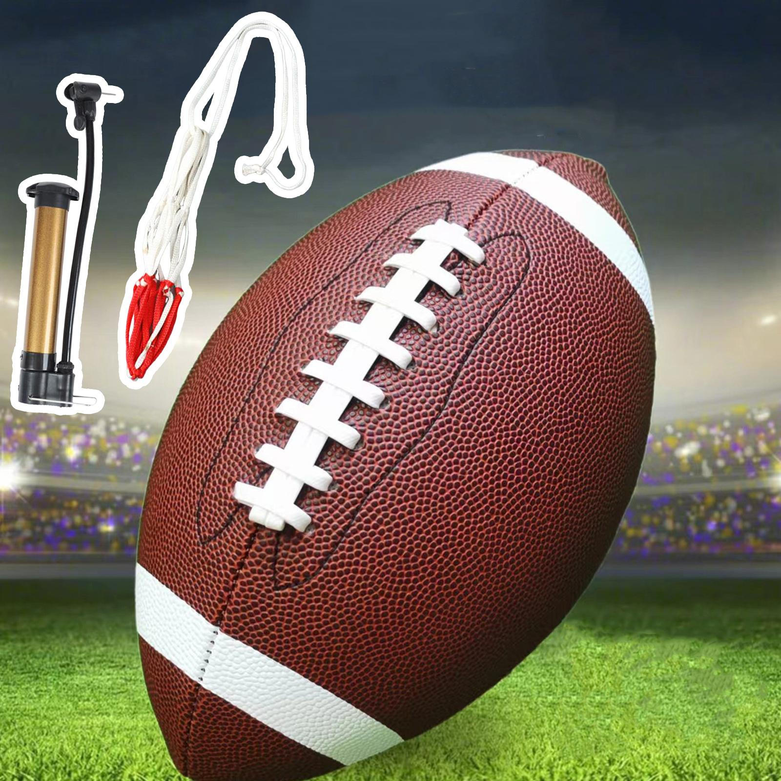 

Американский футбол и сетчатая сумка, многоразовый износостойкий мяч для соревнований, мяч для регби для игры 25.5cm to 26.5cm