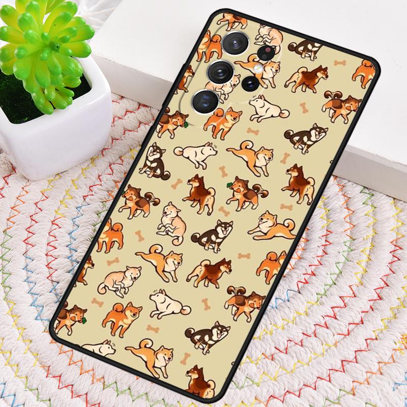Shiba Inu Cute Cartoon Art Phone Case For Samsung Galaxy Note 10 Pro S26 S25 S24 S23 S22 Ultra Plus S21 FE S20 Shockproof Cover