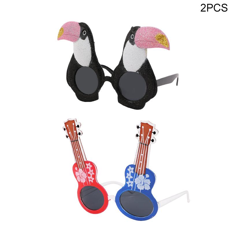 2-9Pcs Hawaiian Glasses Kit Luau Summer Birthday Decoration Tropical Party Favors Funny Sunglasses Props Beach Wedding Supplies