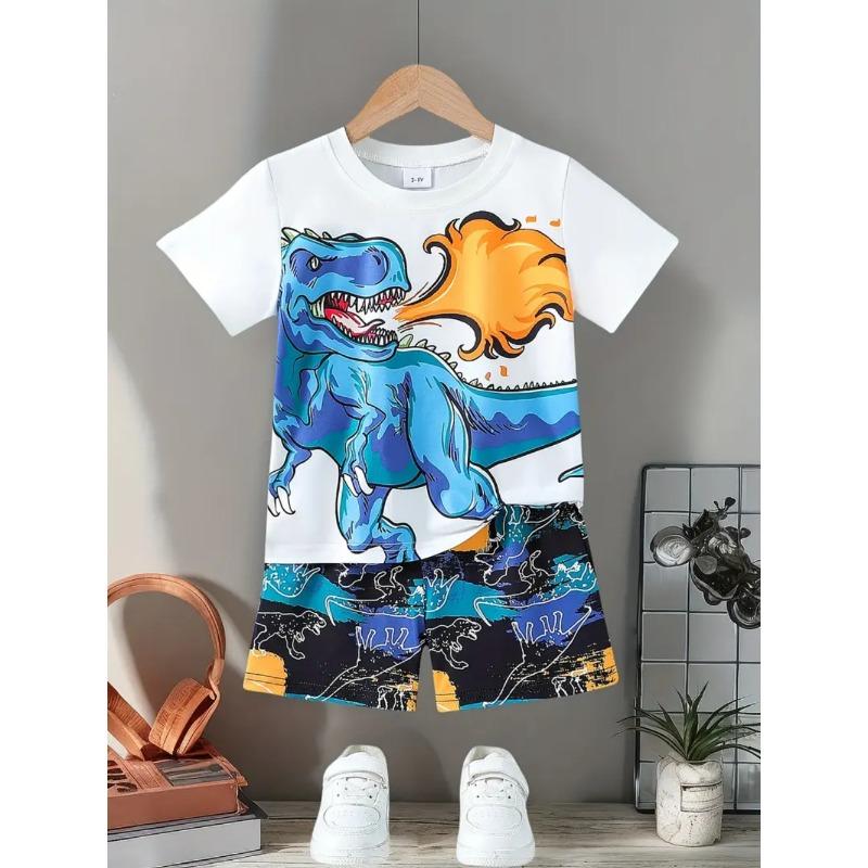 Cool Dinosaur Children's Set 3D Print Summer T-Shirt Casual O-Neck Kids Short Sleeve Tee Outdoor Comfortable Children's Clothing