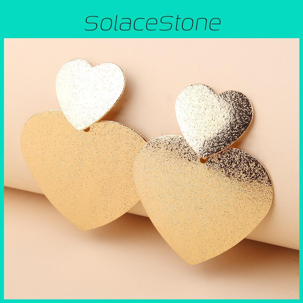 Fashion Gold Metal Women's Casual Heart-shaped Design Earrings For Events