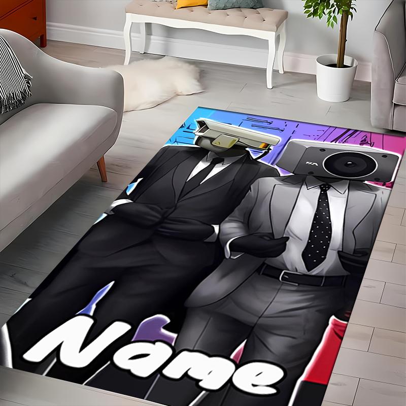 Custom Personalization Skibidi Toilet Area Rug - Perfect For Kitchen, Bathroom,Laundry Room Decor Large Size Available,Gift All Seasons