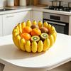 3D Printed Banana Shape Fruit Bowl Funny Decorative Fruit Plate Desktop Key Bowl for Home Kitchen Dining Room