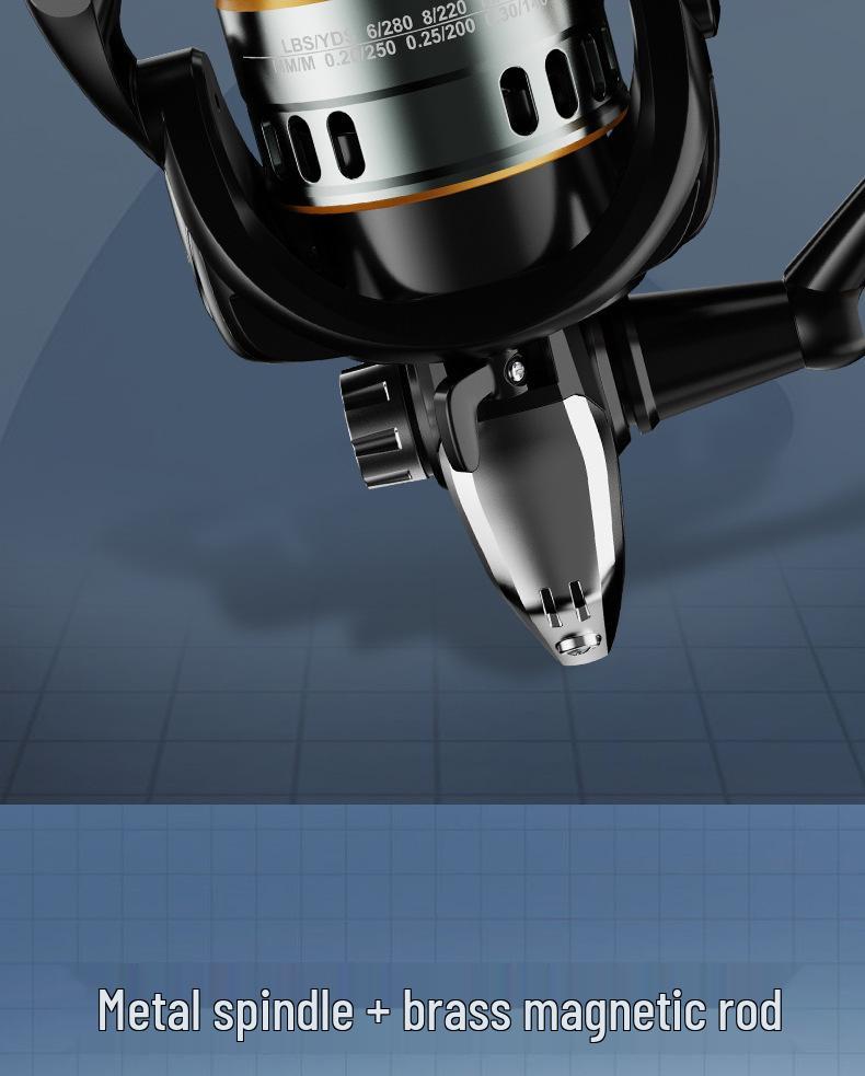 All-Metal Long-Casting Spinning Fishing Reel with Metal Handle and Slanted Line Opening for Genuine Micro-Lure Rods.