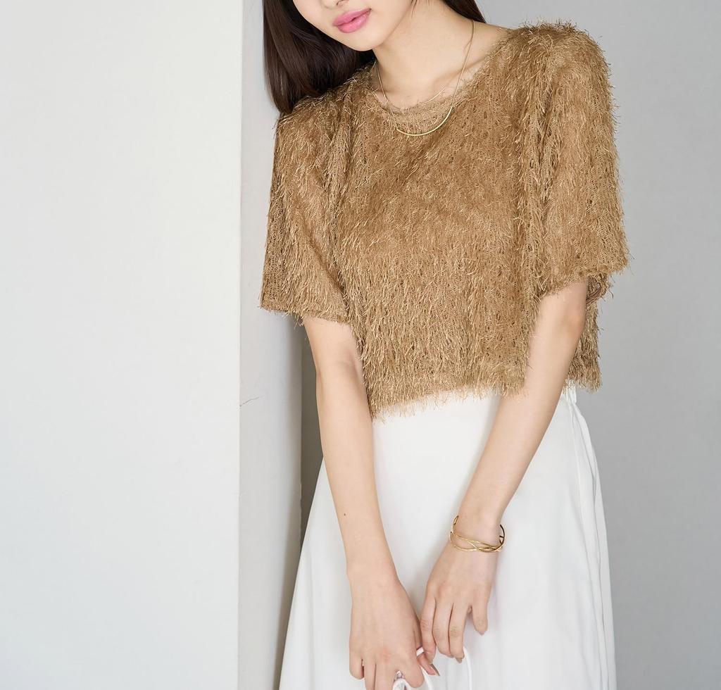 ROPE PICNIC Fringe Cut Camel Women's Top, (25)