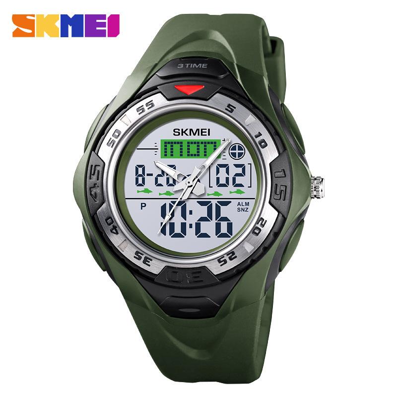 

Триразовий багатофункціональний чоловічий годинник Moment Beauty SKMEI з гарячим продажем, електронний годинник із камуфляжним камуфляжем для студентів на відкритому повітрі армія зелений колір