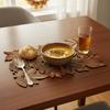 Hollow Design Maple Leaf Placemat Rustic Style Autumn Harvest Table Mat  Harvest Festival