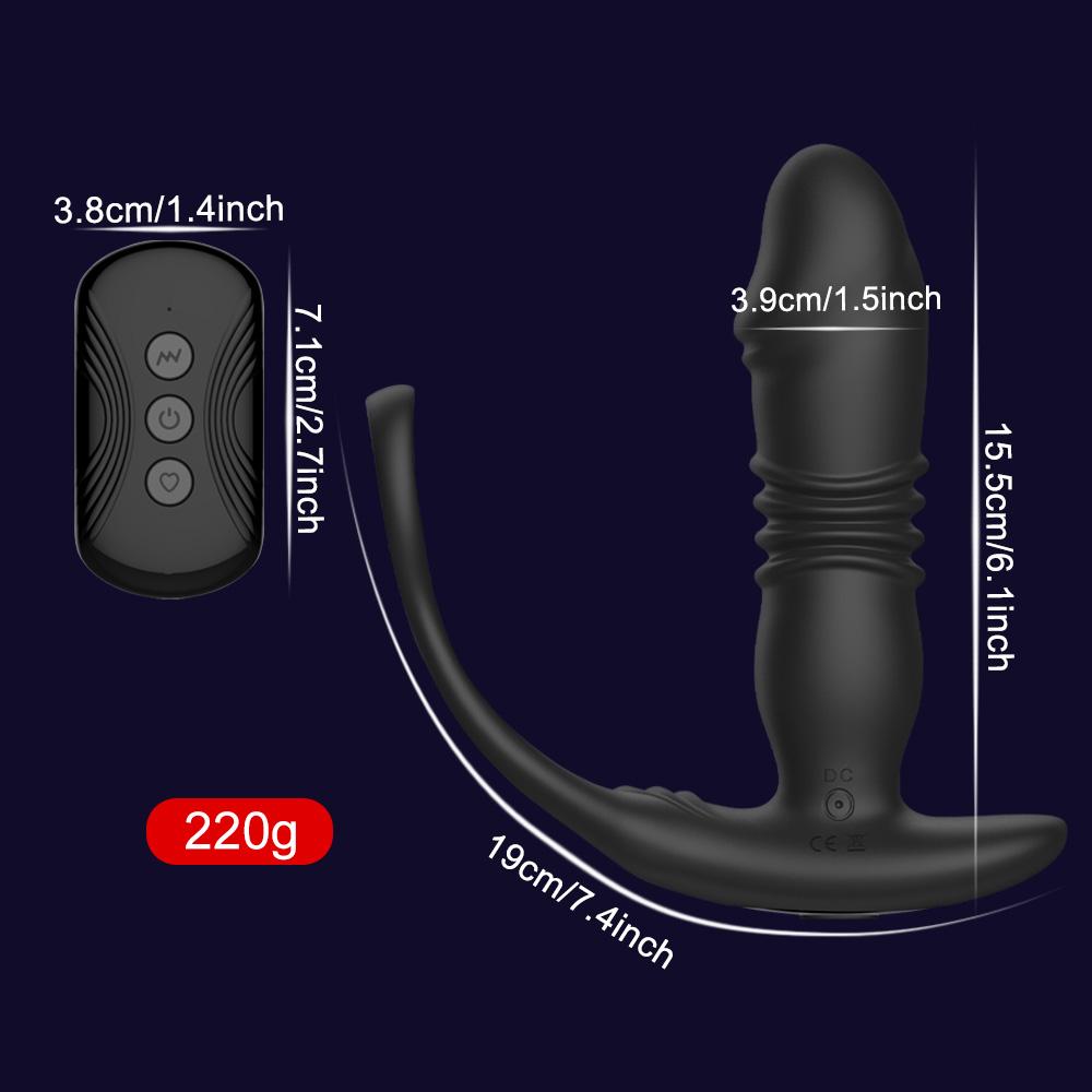 Telescopic Anal Vibrator Prostate Massage Butt Plug Prostate Stimulator Delay Ejaculation Penis Ring Dildos Sex Toys for Men Gay