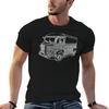 Das klassische französische Lieferwagen-Weißliniendruck-T-Shirt Weich Lässig Kurzarm Baumwoll-T-Shirt