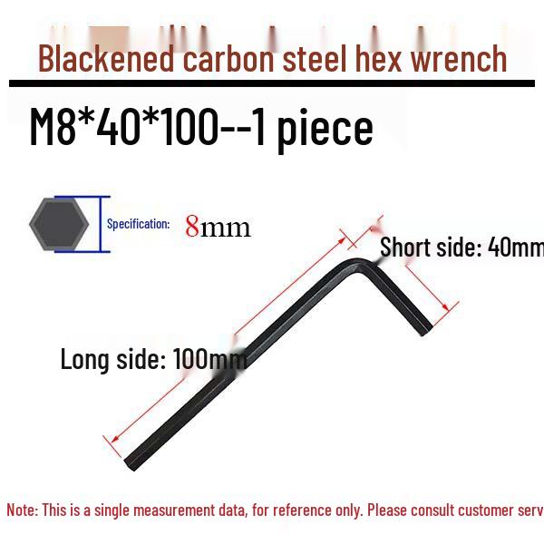 0.9-8mm Black Carbon Steel Metric Hex Key L-Shaped Wrench