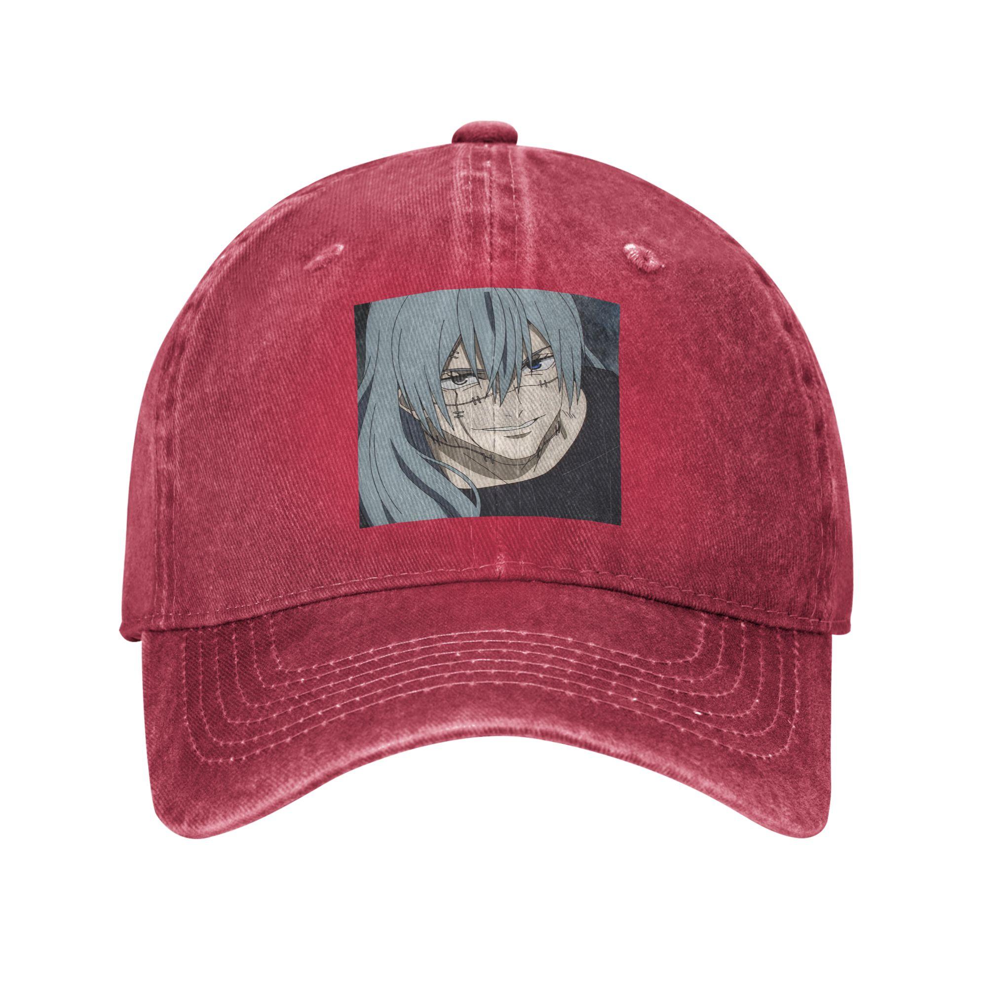 Jujutsu Kaisen Mahito Anime Denim Fabric Cap Casual Baseball Caps Adjustable Hat Summer Unisex Baseball Hats One Size