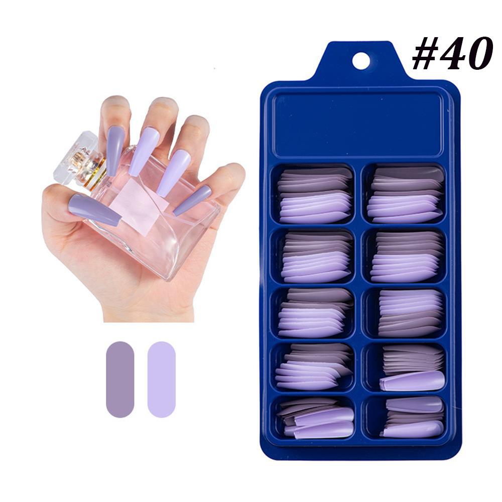 24/100Pcs Candy Color False Nail Tips Full Cover Matte Acrylic Ballerina Fake Nails Tip DIY Beauty Manicure Extension Tools