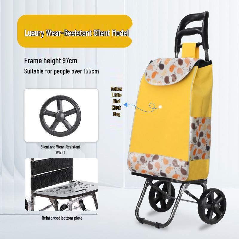 Leichter, faltbarer Einkaufswagen mit Griff