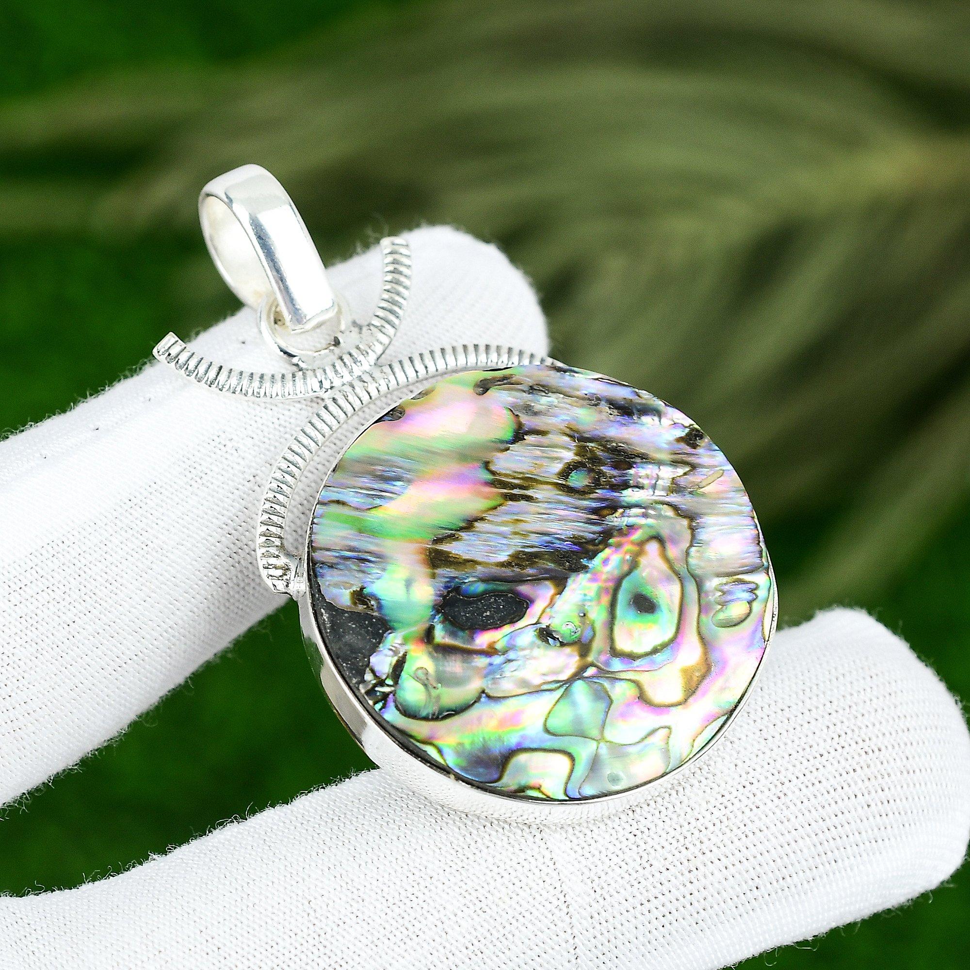 

Подвеска из стерлингового серебра 925 пробы, круглая, с натуральным абалоном, ювелирное украшение на день рождения сестры