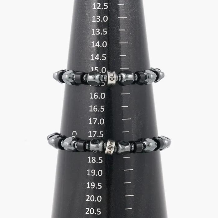 Black Rondel Point Tri-Hematite Bracelet (C2503AC1274_BK)