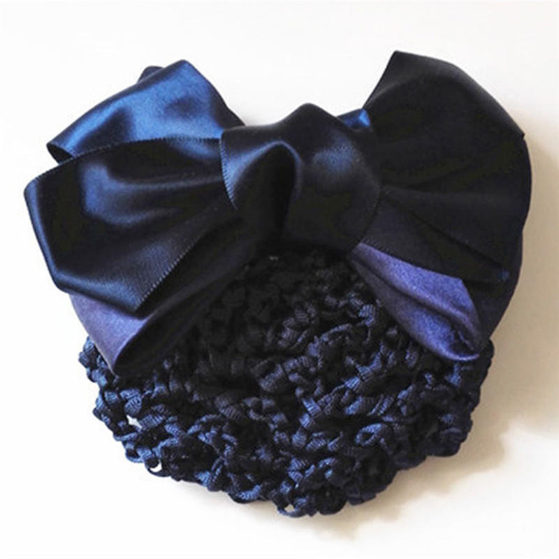 Bow Barrette Lady Hair Clip Cover Bowknot Bun Snood Women Hair Accessories
