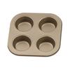 4Cavity Quadrate Baking Pan Mini NonStick Heavy Duty Carbon Steel Cupcake Mold for Microwave(Muffin Baking Pan )