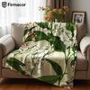 Lily of the Valley Cartoon Anime Print Flannel Blanket Soft Warm Throw for Kids Bedroom Sofa Bed Christmas Office Car